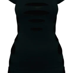 Robe Courte En Maille Tricot Noire Découpée Devant Et Sur Les Côtés -Jolie Vêtue Soldes Magasin 1f6394d93b5a4e335eecb00e0cf7e6e25d170425 cnb8410 5