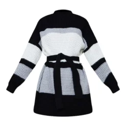 Robe Pull En Maille Gaufrée Style Colourblock Noir Et Blanc -Jolie Vêtue Soldes Magasin 1f744703bf3d2866f33f04137f1c218a8047ffbd cmp2494 6