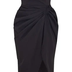 Robe Bustier Mi-longue En Maille Noire à Barre En V Et Fronces -Jolie Vêtue Soldes Magasin 20d7e4cccdf42b71d5858f5e48b029b23f44999b cmv5293 6