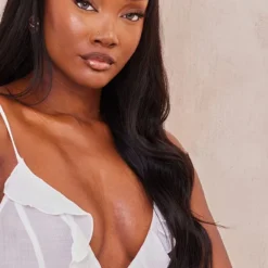 Tall Robe Longue Texturée Crème à Volants -Jolie Vêtue Soldes Magasin 217dc9db03a02d6dfeba815a12624422b46c216d cne2098 4