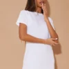 Robe T-shirt Basique Blanche à Manches Courtes -Jolie Vêtue Soldes Magasin 21e3674a7a586619d22c6f052cd0075ad58929e8 clr5892 1