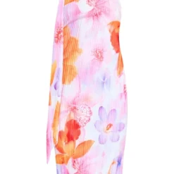 Plus Robe Mi-longue Plissée Rose Fleurie à Col Ras -Jolie Vêtue Soldes Magasin 2298f890ada3ce8c5f9e46732082435deac5723b cne4196 5