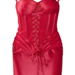 Robe Moulante Satinée Rouge à Détail Corset Et Agrafes Et Oeillets 11 Robe Moulante Satinée Rouge à Détail Corset Et Agrafes Et Oeillets -Jolie Vêtue Soldes Magasin 22cf69248e2d8b9906e9ef764ca5f92c6aca7dbf cnd0359 5