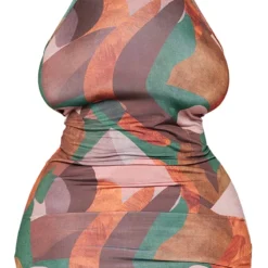 Plus Robe Moulante Multicolore Imprimé Abstrait à Dos Nu -Jolie Vêtue Soldes Magasin 2308a42328f581b9d24ad25bb8ba3599401bff7b cnb5330 5