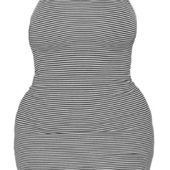 Plus Robe Moulante Noire à Rayures Et Dos Nageur -Jolie Vêtue Soldes Magasin 237ea7721cbaefa40d71480fdc3e07e1f503b3f5 cnd8764 5