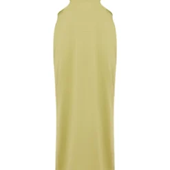 Robe Bustier Longue Vert Olive Satinée Découpée Sur Les Côtés -Jolie Vêtue Soldes Magasin 23cac146168c1040514ed1c26414ec2316440a05 cne1435 5