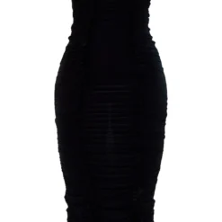 Robe Longue Moulante Noire Froncée à Buste Torsadé -Jolie Vêtue Soldes Magasin 23eff338feb9437b08c3751ad7b4e5bbf6a182be cnd2288 5