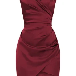 Shape - Robe Portefeuille Bordeaux Satinée -Jolie Vêtue Soldes Magasin 245ce1a0a4544ea3713c83174fdd8bdaa3e0d686 CLU4305 3