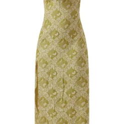 Robe Longue Froncée Sauge Fendue à Bretelles Et Coutures -Jolie Vêtue Soldes Magasin 24ae71ab2ff3dc29dfdc03675bdd8af4c42cda1f cnd4285 5