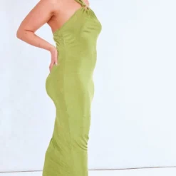 Plus Robe Moulante Mi-longue En Acétate Vert Olive à Anneau -Jolie Vêtue Soldes Magasin 256844af5920ea73c9dfa7d902178c5da2be5a83 cne4208 3