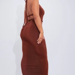 Shape Robe Moulante Longue Chocolat En Acétate à Col Bénitier Et Bretelles Nouées Dans Le Dos -Jolie Vêtue Soldes Magasin 25ca6957675f5df2c7ee9b70b4c5396842670d42 cnb1233 2
