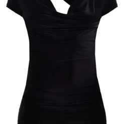 Robe Très Moulante Noire Détail Mancherons à Col Bénitier Et Dos Ouvert -Jolie Vêtue Soldes Magasin 25e1cc555beb5e525293af57d4e53beb5ec552af cnd0325 5