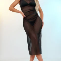 Robe Mi-longue En Mesh Noir à Imprimé Dégradé Sans Manches -Jolie Vêtue Soldes Magasin 25e7e92a07e6fe3447cad89eac264fe7c3e8f82d cnd0038 3