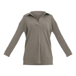 Robe Pull Oversize Côtelée Vert Sauge à Col En V -Jolie Vêtue Soldes Magasin 26533d5f619295674b867da33f53327abaa63cdd cnb4462 5