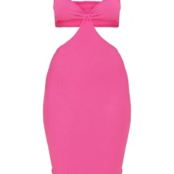 Robe Mi-longue Rose Côtelée Découpée à Bretelles Et Noeud -Jolie Vêtue Soldes Magasin 270949a586b007e97f8fc80ba0cbe42baa41904e cmz5820 6