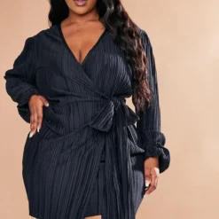 Plus Robe Cache-coeur Moulante Plissée Noire -Jolie Vêtue Soldes Magasin 272c041871655e2850ceaf4c075b42ac1f9e4e0b cnd2783 1