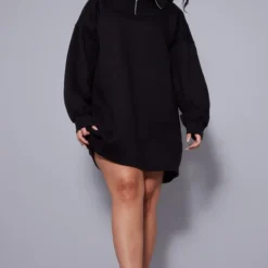 Zero Plus Robe Sweat Noire à Zip -Jolie Vêtue Soldes Magasin 27eaa00a6cbfd27462d9d28217159c8056c6e397 cnb7043 3