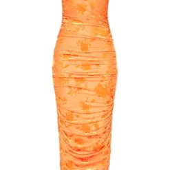 Robe Longue Asymétrique Dévorée Orange Fleurie -Jolie Vêtue Soldes Magasin 27ef80f656a6e64ed7d82d835431e615dc24d7b1 cne2929 5