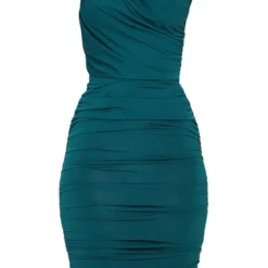 Robe Longue Vert émeraude Foncé Plissée à épaule Unique -Jolie Vêtue Soldes Magasin 28151dc59940c8e149bac390dd4bc15e9bc33c14 clu3342 3