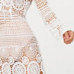 Robe En Crochet Blanche à Manches évasées -Jolie Vêtue Soldes Magasin 290d0104fddb203050e021be753d8ad8af007cf2 CLQ7650 6