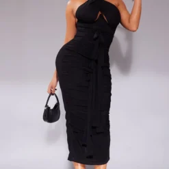 Shape Robe Longue Cache-coeur En Mesh Noir à Lien Nouable -Jolie Vêtue Soldes Magasin 2944c982149f73b9bfbfaac32c0928439c5746eb cmv2699 4