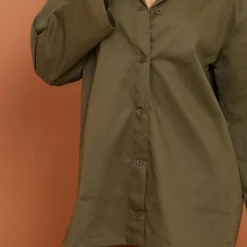 Robe Chemise Oversize Kaki Tissée Fendue -Jolie Vêtue Soldes Magasin 294bf97de54953360ddccf008efdfec78d3a6f24 cna0940 4