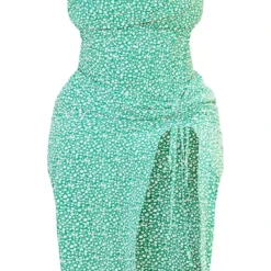 Plus Robe Mi-longue Verte Fleurie à Col Bénitier Et Fronces Sur Le Côté -Jolie Vêtue Soldes Magasin 297e7626b007dedef9a2de3bdba94ceef32745d7 cmw4008 6