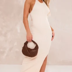 Robe Longue En Maille Côtelée Structurée écrue à Contours Et Dos Nu Arrondi -Jolie Vêtue Soldes Magasin 299d0ec63c0e5f7ed6af96d018e368fbb7186fb3 cnd8849 3