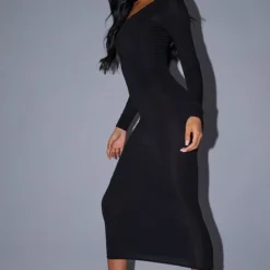 Tall Robe Longue En Jersey Noir à Manches Longues -Jolie Vêtue Soldes Magasin 29f145ac68c0397e209b81bee2f9ac1421c1c115 cme1965 4