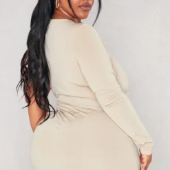 Plus Robe Moulante Asymétrique Vert Sauge Découpée -Jolie Vêtue Soldes Magasin 2a063ff07adb68e7b70942c8be1818dab2aa420f cnd2483 2