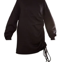 Robe Pull Oversize Noire En Sweat Froncé à Col Ras -Jolie Vêtue Soldes Magasin 2b51d73a1810f54908fab7ce230384710a81005f cnd1268 5