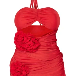 Petite Mini Robe Rouge Découpée Détail Fleurs -Jolie Vêtue Soldes Magasin 2b6a781c4339a36f1d6761a49bc5d9bac97de53a cnd7146 5