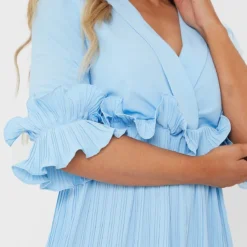 Robe Patineuse Bleu Ciel Plissée à Volants -Jolie Vêtue Soldes Magasin 2bd01046decd3da2984432e21f60e0a37f061b4a cms4614 5