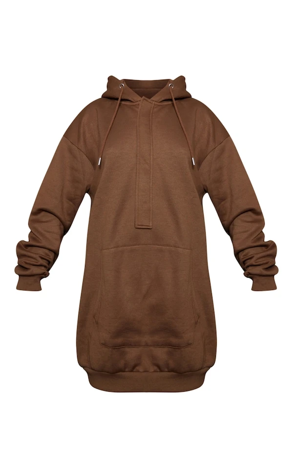 Robe Sweat Espresso à Capuche Et Poche Oversize Devant 7 Robe Sweat Espresso à Capuche Et Poche Oversize Devant – Image 5