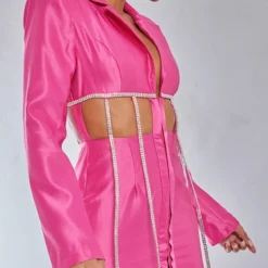 Robe Blazer Drapée Rose à Bordure Strassée Et Découpes -Jolie Vêtue Soldes Magasin 2c01a40bb736fc55dffaaeccd6a0ae1f91a04c45 cnb0713 4