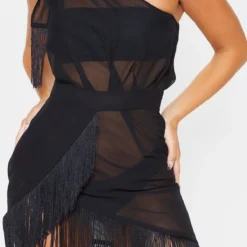Robe De Plage Asymétrique à Franges Noire -Jolie Vêtue Soldes Magasin 2c39d2dc3f5b730ba9500229a1e87f6ff2427873 CMA9060 5