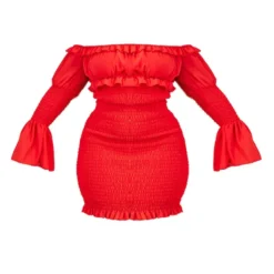 Plus Robe Moulante En Mousseline De Soie Rouge Effet Froncé -Jolie Vêtue Soldes Magasin 2c44f96490d4db3e5c13ff83a1e8f955f639b629 cmw4172 6