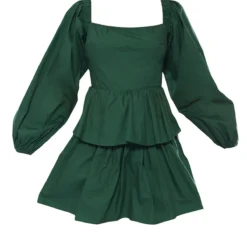 Robe Droite En Coton Vert Forêt à étages Et Manches Longues Détail Dos Noué -Jolie Vêtue Soldes Magasin 2cb54f596195bb812a630eae78f7fccbf8da8b64 cnb4798 5