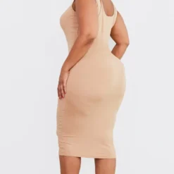 Plus Robe Mi-longue En Jersey Gris Pierre à Col Rond -Jolie Vêtue Soldes Magasin 2cebf0315131912e2059f22e06f030c89cc70e11 cmz2360 3