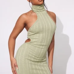 Petite Mini Robe Côtelée Sauge à Dos Nu -Jolie Vêtue Soldes Magasin 2cf8f2cdf060d29d6c562849597ac1e2f948df64 cnd6918 3