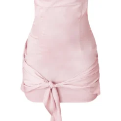 Robe Moulante Bustier Satinée Rose Nouée à Détail Drapé -Jolie Vêtue Soldes Magasin 2d1ffc201f85ff393b3b6aead500612898a7bc52 cnd5915 5