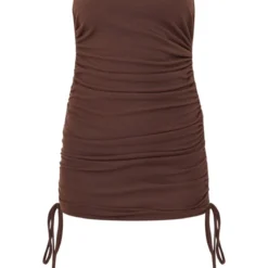 Robe Moulante Chocolat à Dos Nageur Et Fronces -Jolie Vêtue Soldes Magasin 2d833d0bd588819624298a06edb3f24a7e589eca cnb1290 5