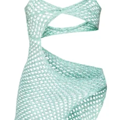 Mini-robe Turquoise En Maille Crochet à Sequins -Jolie Vêtue Soldes Magasin 2de7645663bb1447d3e16726f14edc4984130cbc CNC5859 5