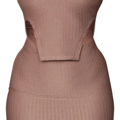 Robe Bustier Texturée Café Au Lait à Ourlet Tombant -Jolie Vêtue Soldes Magasin 2e537f798daa6143e3f28b7afd9c86fac563bdb4 cnc5788 5