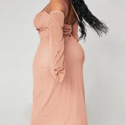 Plus Robe Mi-longue En Mesh Froncé Mauve Détail Buste Et Manches -Jolie Vêtue Soldes Magasin 2e62dffe5b584e6850f82c8aa7d7b65f7c6106bc cna9992 2