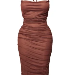 Petite Robe Mi-longue Froncée Chocolat à Bretelles Et Col Bénitier 11 Petite Robe Mi-longue Froncée Chocolat à Bretelles Et Col Bénitier -Jolie Vêtue Soldes Magasin 2eee537abaa638310c87ba9b0bbdda1781218bcb cna5666 5