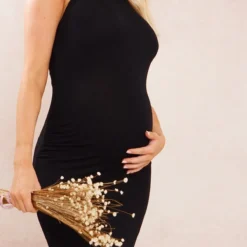 Maternité Robe De Grossesse Longue Noire à Dos Nu -Jolie Vêtue Soldes Magasin 2f5fff11b7a89071d9dbf1fe2feba140ceb6de8d cnf1274 4