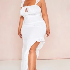 Plus Robe Mi-longue Blanche à Broderie Anglaise Et Volants -Jolie Vêtue Soldes Magasin 314268d39d2e900500e1f7af3335c987944f6d0c cnd4857 3