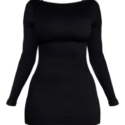 Shape Robe Moulante Noire Côtelée à Col Bardot En Coeur Et Contours -Jolie Vêtue Soldes Magasin 31565ec96404611745de77033f689c8c234e85a2 cnc4694 5