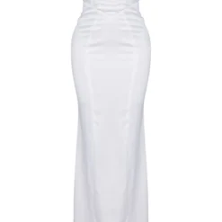 Robe-corset Longue Blanche à Dos Nu Découpé Et Col Bardot -Jolie Vêtue Soldes Magasin 3162cdddd0c47c070a531fd7c60118a98fb57b36 cne2933 5